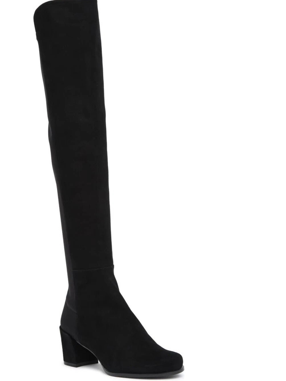 Stuart Weitzman City Suede Black Over-the-Knee Block Heel Boots Size 7,5
